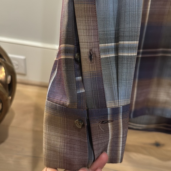 COS Oversized checked wool blend shirt with buttons dropped shoulders sz 12 - Picture 8 of 8